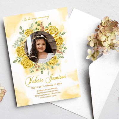 Show details for Yellow Floral Announcement