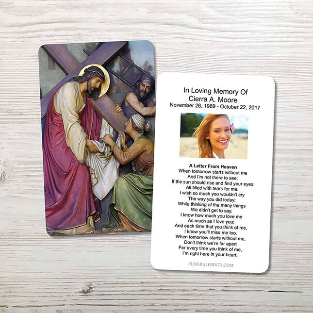 Show details for Jesus Carrying Cross 2 Memorial Card