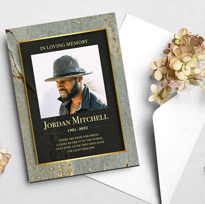 Show details for Gray Gold Marble Announcement