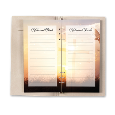 Picture of Cross & Dove Guest Book - Brown