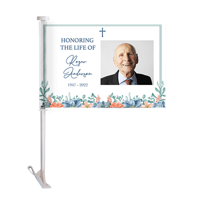 Show details for Multi Floral Religious Car Flag