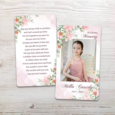 Show details for Pink Gold Floral Memorial Package