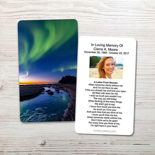 Show details for Northern Lights Memorial Card