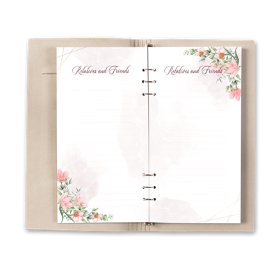 Show details for Pink Gold Floral Guest Book - Gray