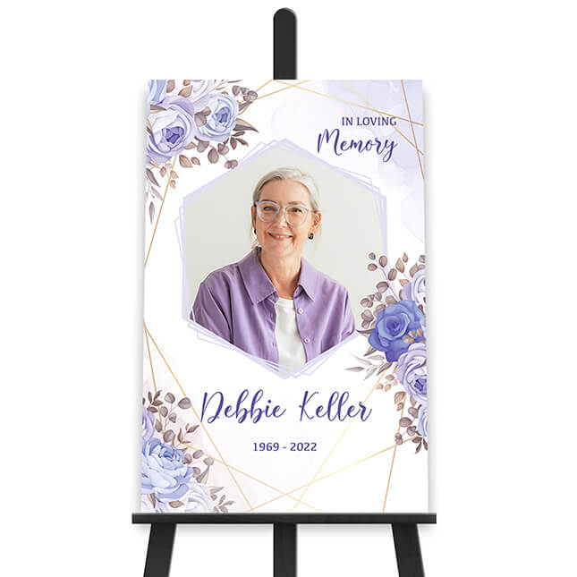 Show details for Purple Gold Floral Poster