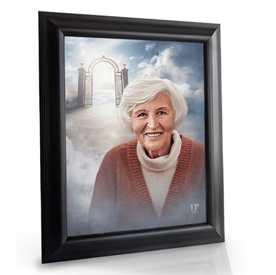 Show details for Framed Memorial Portrait - Heaven Lifescape Background