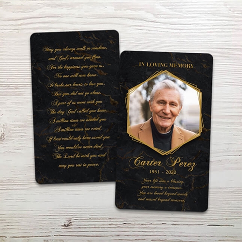 Show details for Black Marble Memorial Card