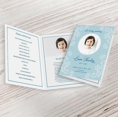 Show details for Leaves Silhouette Funeral Program 