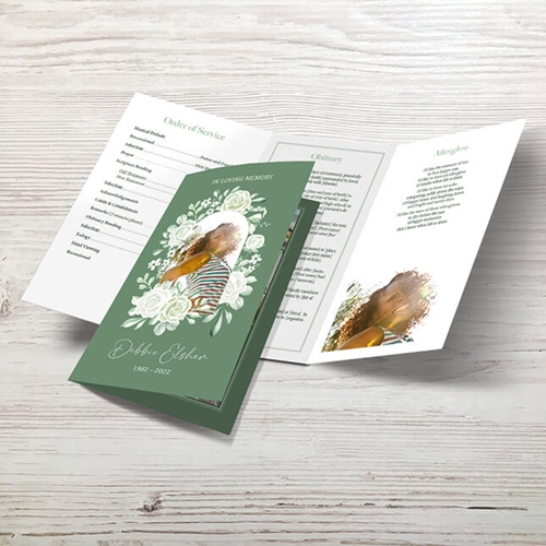 Picture of Sage Floral Trifold Program 