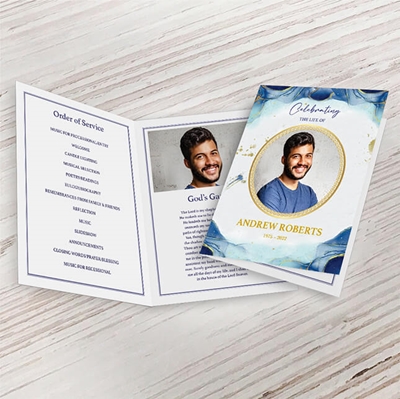 Show details for Blue Marble Funeral Program 