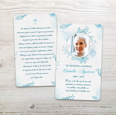 Show details for Vintage Blue Spanish Memorial Card