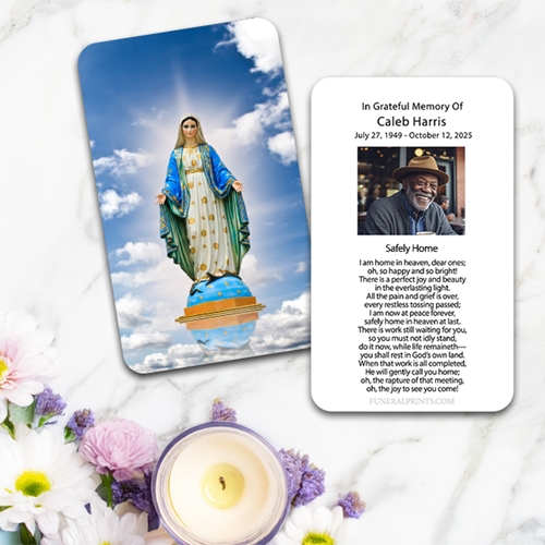 Show details for Virgin Mary Large Memorial Card (3" x 4.75")