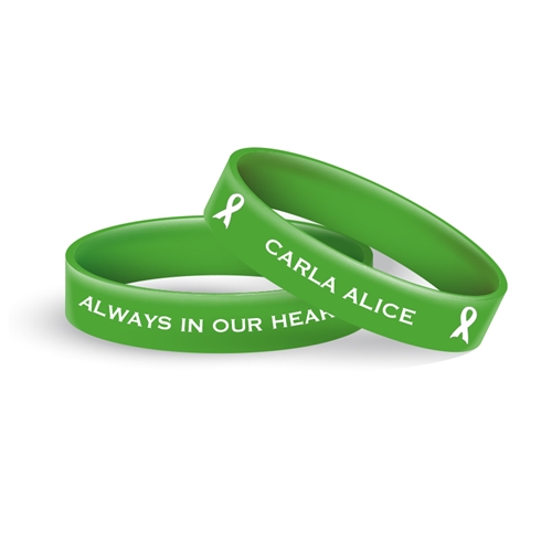 Show details for Green and White Ribbons Wristband