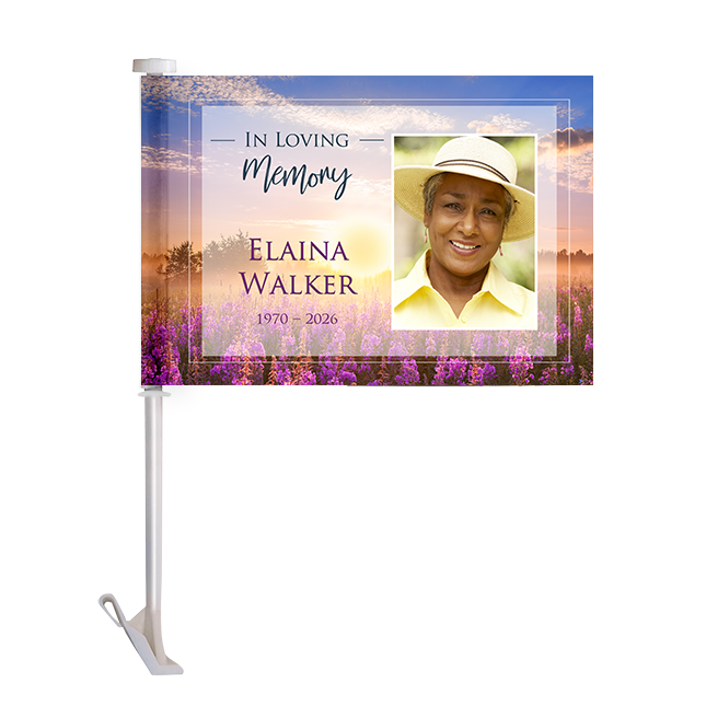 Show details for Purple Fields Car Flag