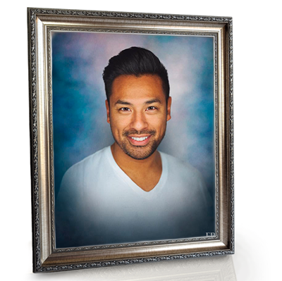 Show details for Framed Memorial Portrait - Sapphire Studio Background
