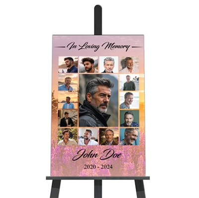 Show details for Purple Fields Collage Funeral Poster