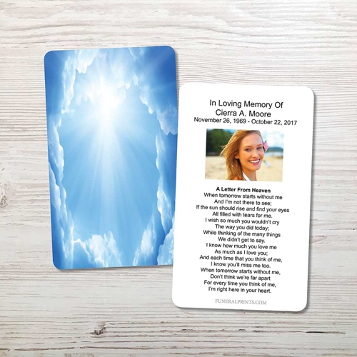 Picture of Blue Clouds Memorial Card
