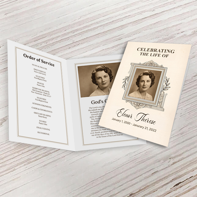 Show details for Vintage Elegance Funeral Program (MegaEdit)