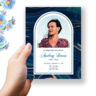 Show details for Blue Geode Funeral Program 