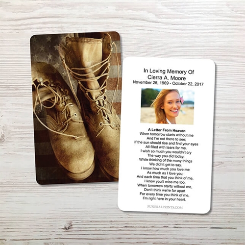 Picture of Flag & Boots 2 Memorial Card