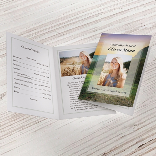 Show details for Mountain Rainbow Funeral Program (MegaEdit)