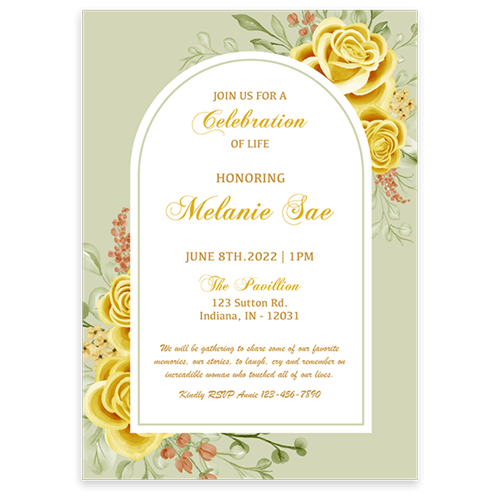 Show details for Yellow Floral Border Invitation