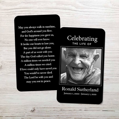 Show details for Modern Black Memorial Card