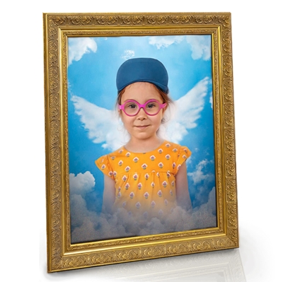 Show details for Framed Memorial Portrait - Zephyr Wings Lifescapes Background
