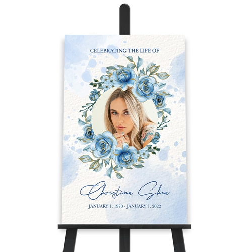 Picture of Blue Round Floral Poster