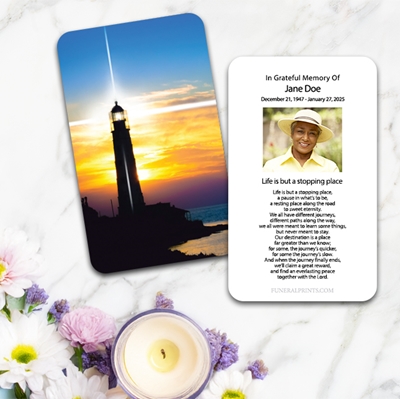 Show details for Lighthouse Large Memorial Card (3" x 4.75")