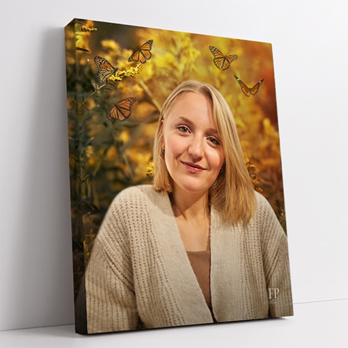 Show details for Wrapped Canvas Memorial Portrait - Fragile Beauty Background