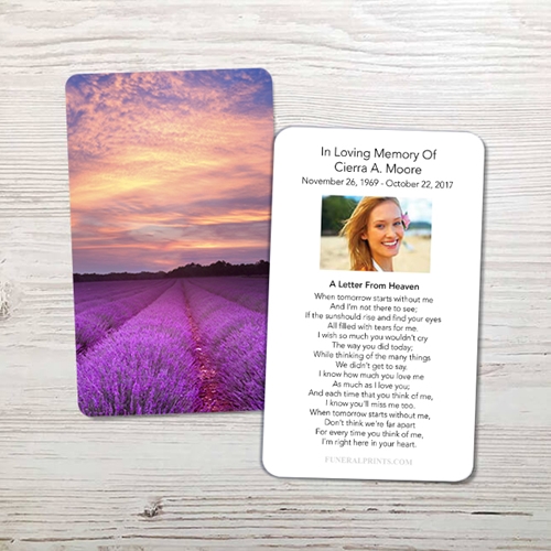 Show details for Summer Lavender Sunset Memorial Card