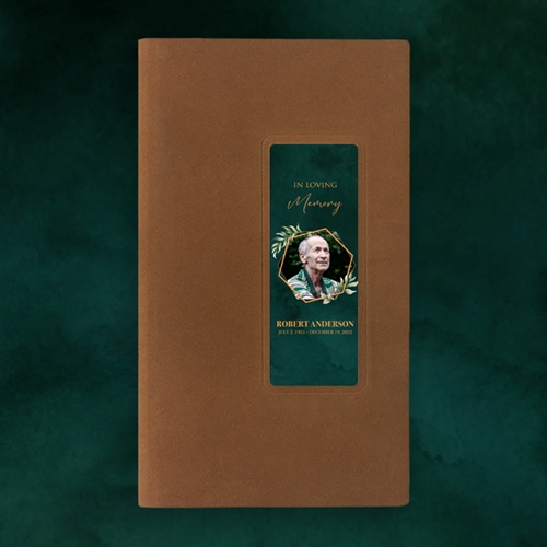 Show details for Green Stardust Guest Book - Brown
