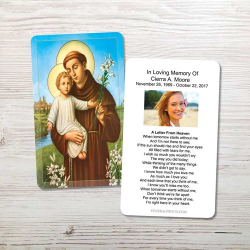 Picture of St. Anthony Memorial Card
