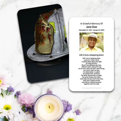 Show details for Fire Helmet Large Memorial Card (3" x 4.75")
