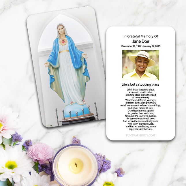 Show details for Blessed Virgin Mary Spanish Prayer Card