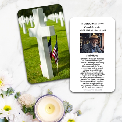 Show details for Cross Military Cemetary Large Memorial Card (3" x 4.75")