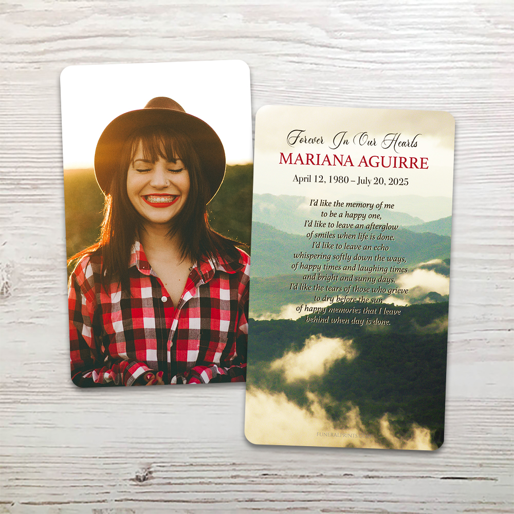 Show details for Green Mountains English Memorial Card