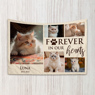 Show details for Horizontal Pet Photo Collage Blanket