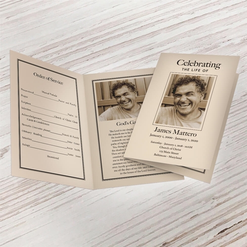 Show details for Modern Cream Funeral Program (MegaEdit)