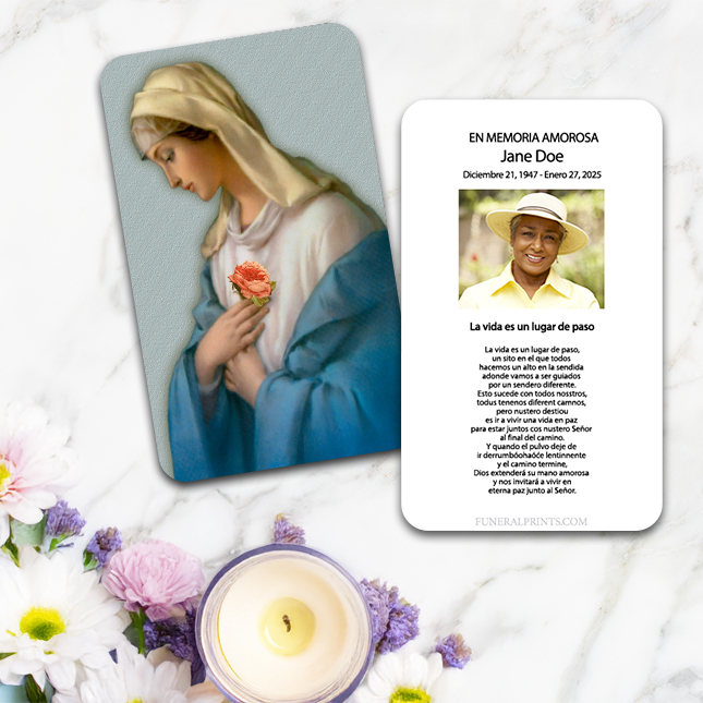Show details for Mystical Rose Spanish Prayer Card