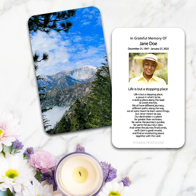 Show details for Mountains Spanish Prayer Card