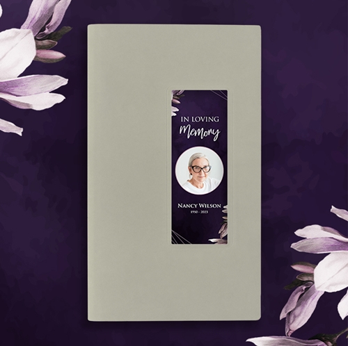 Show details for Purple Lilies Guest Book - Gray