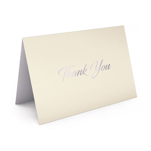 Show details for Cream Card with Silver Foil Thank You Card