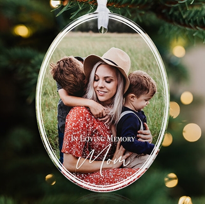 Show details for White Border Oval Ornament