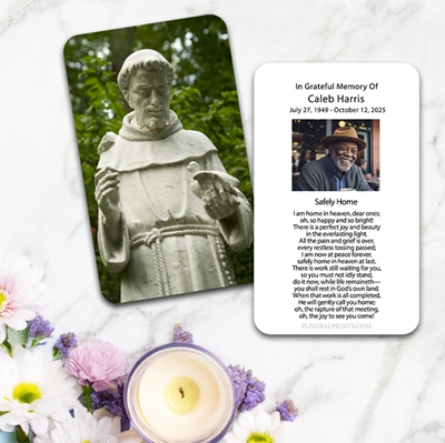 Show details for Saint Francis of Assisi Large Memorial Card (3" x 4.75")