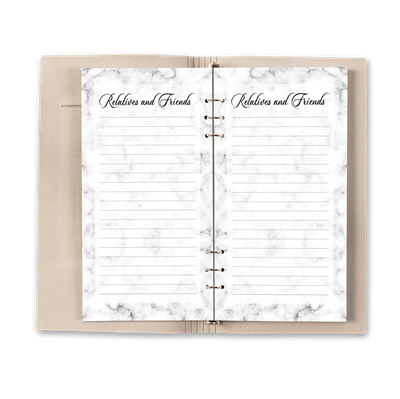 Show details for White Marble Guest Book - Brown