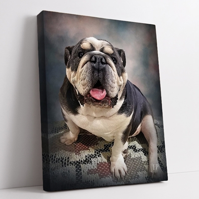 Show details for Wrapped Canvas Memorial Portrait - Beloved Dog with Studio Background