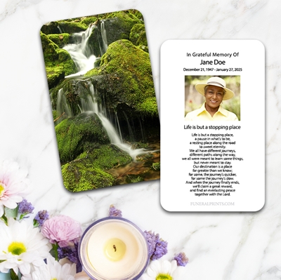 Show details for Moss on the Rocks Large Memorial Card (3" x 4.75")