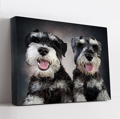 Show details for Wrapped Canvas Memorial Portrait - Beloved Dog with Studio Background